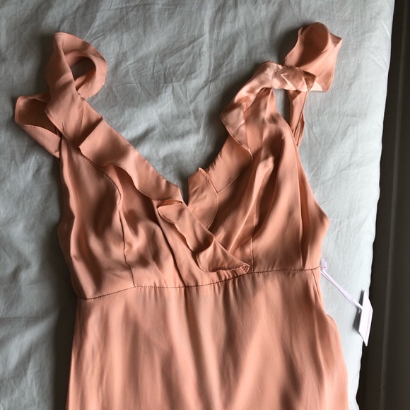 NWT Amanda Uprichard Chandelier Silk Pale Pink Maxi Dress Size P/XS - Picture 8 of 12